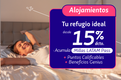 Desde 15% de descuento en la reserva de tu alojamiento ideal